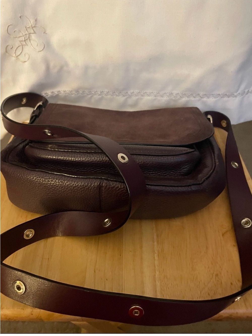 Kate Spade EUC Brownish-Wine Leather with suede Flap - Picture 11 of 11